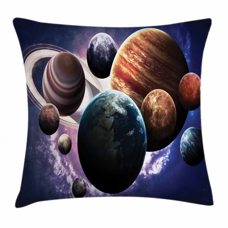 Milky Way Planets Space Pillow Cover