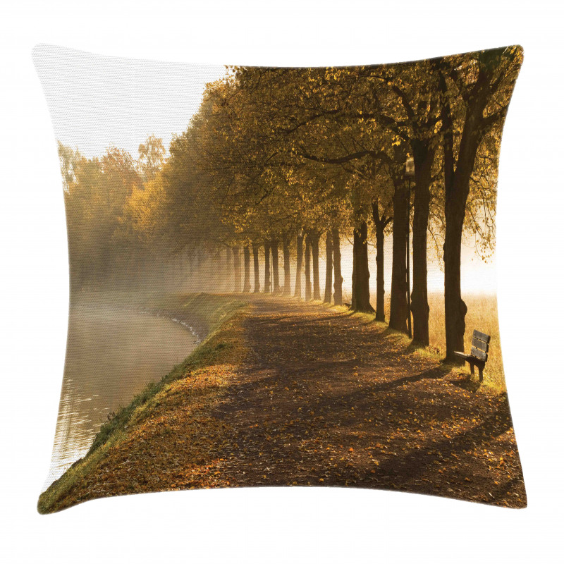 Walkway at Canal Misty Pillow Cover