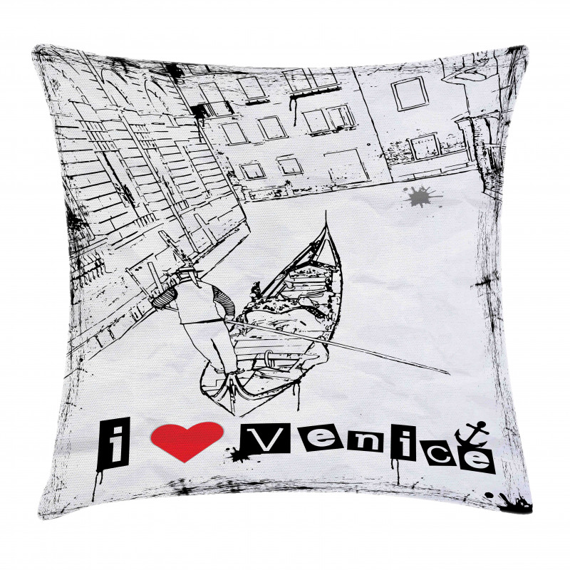 Venetian Canal Art Love Pillow Cover