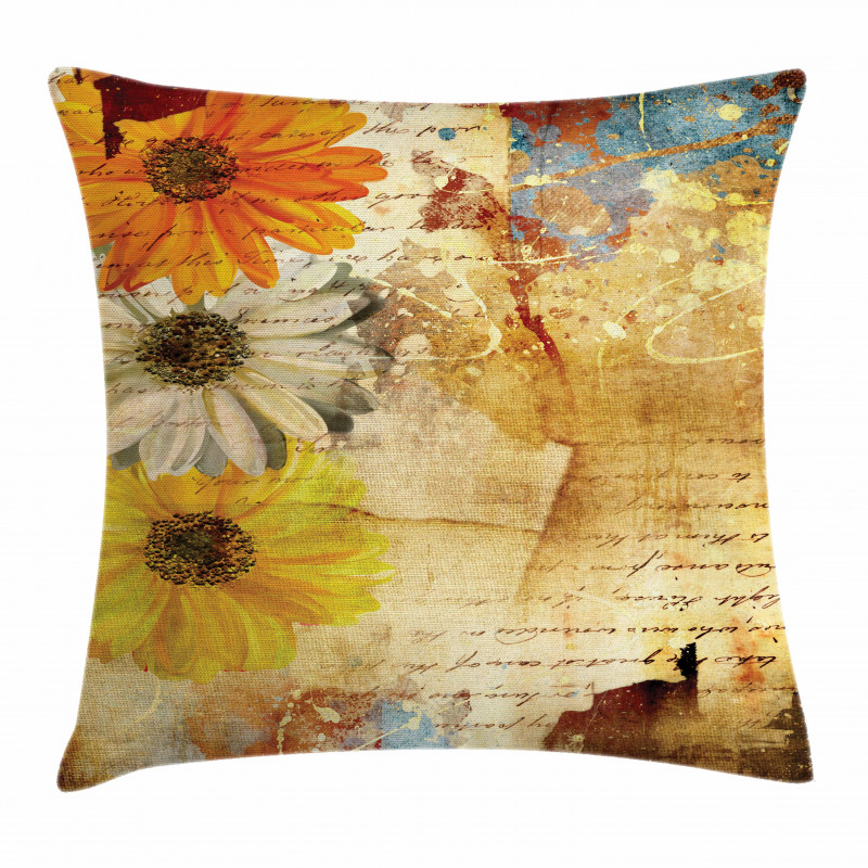 Flowers and Poetry Art Pillow Cover