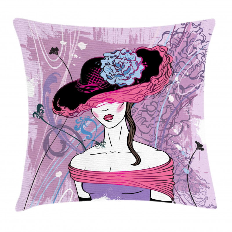 Floral Noble Lady Fashion Pillow Cover