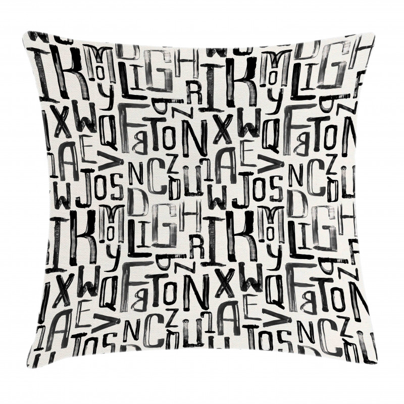 Grunge Letters Pattern Pillow Cover