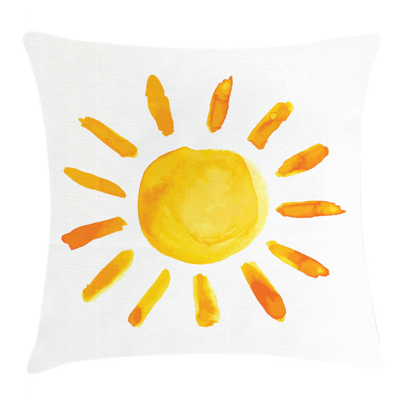 Watercolor Sun Childish Pillow Cover
