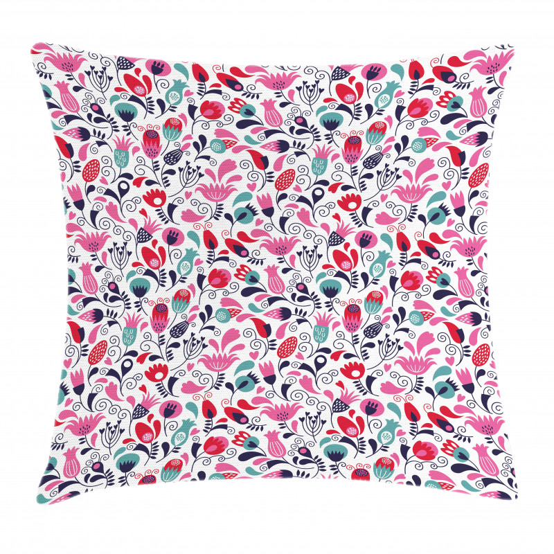 Ornate Swirls Tulip Art Pillow Cover