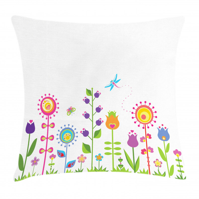 Floral Cartoon Art Pillow Cover