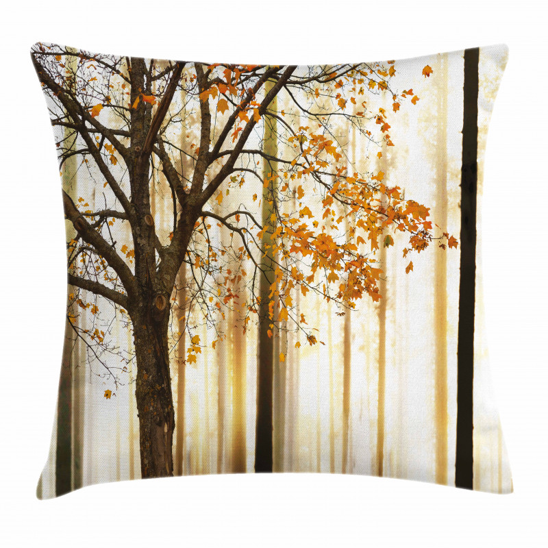 Bare Branches Fall Leaves Pillow Cover