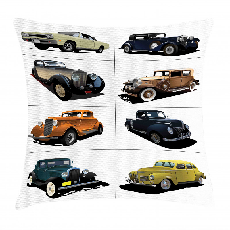 Collage of Fifties Car Pillow Cover