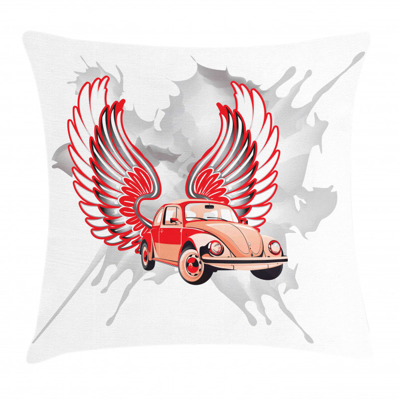 Vintage Car with Wings Pillow Cover