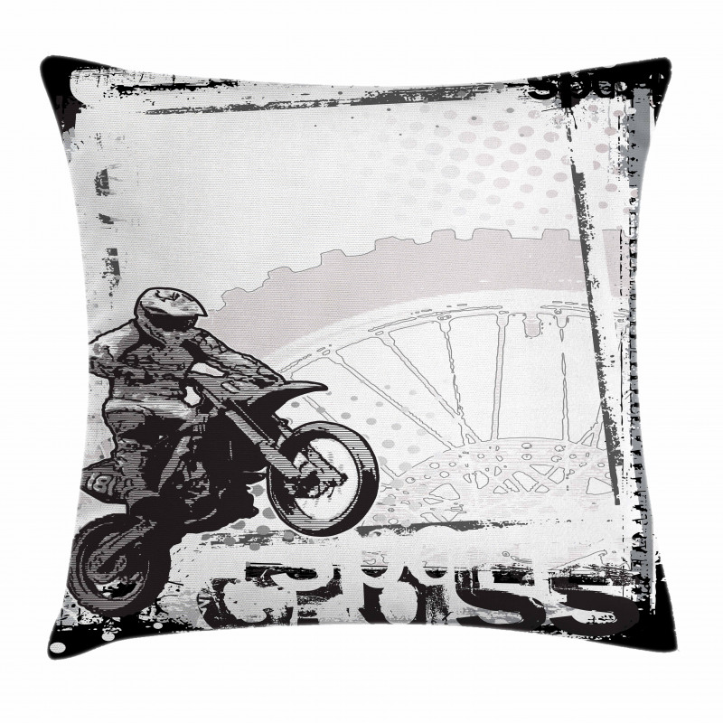 Motocross Racer Pillow Cover
