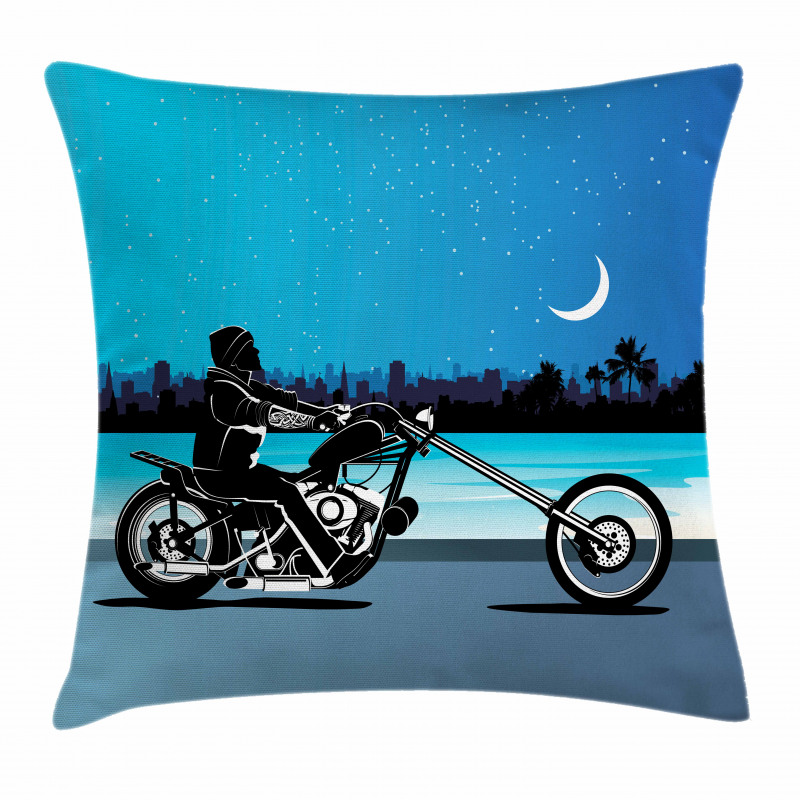 Chopper Motorcycle Pillow Cover