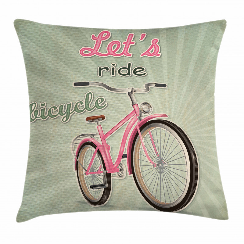 Retro Pop Art Bike Pillow Cover
