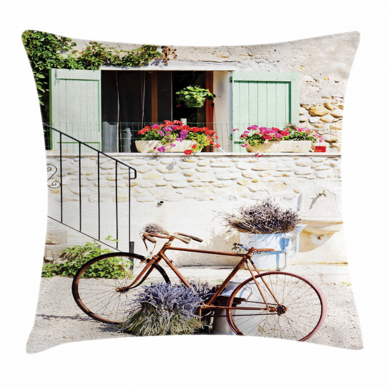 Bike Flower Countryside Pillow Cover