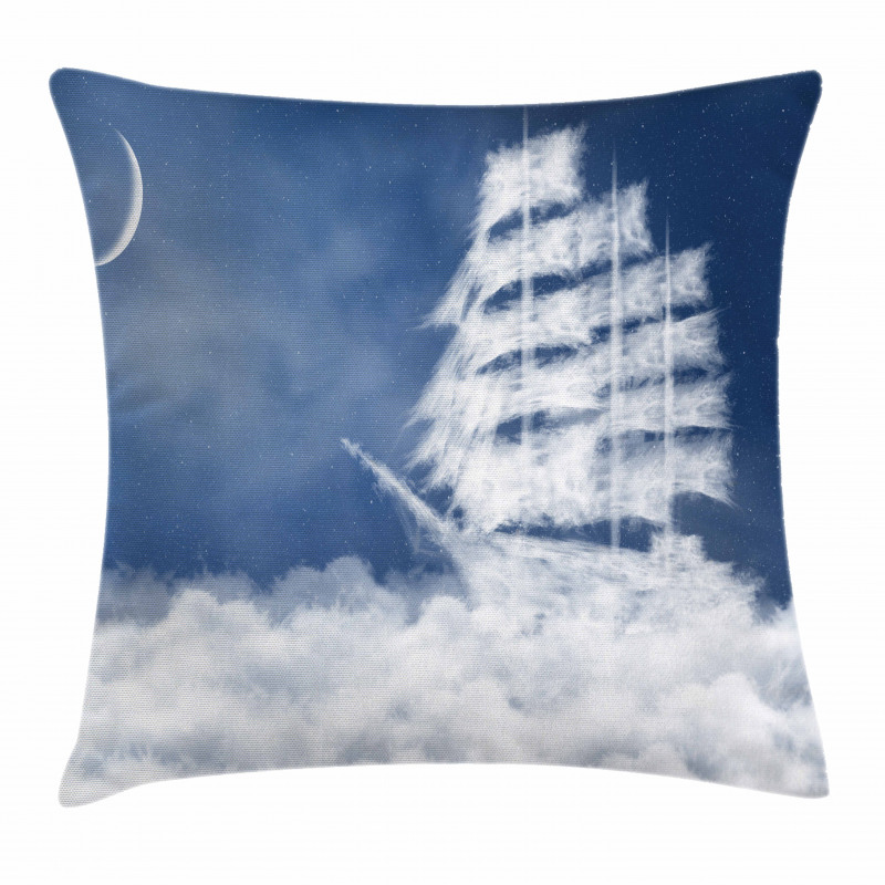 Clouds Ship in Sky Pillow Cover