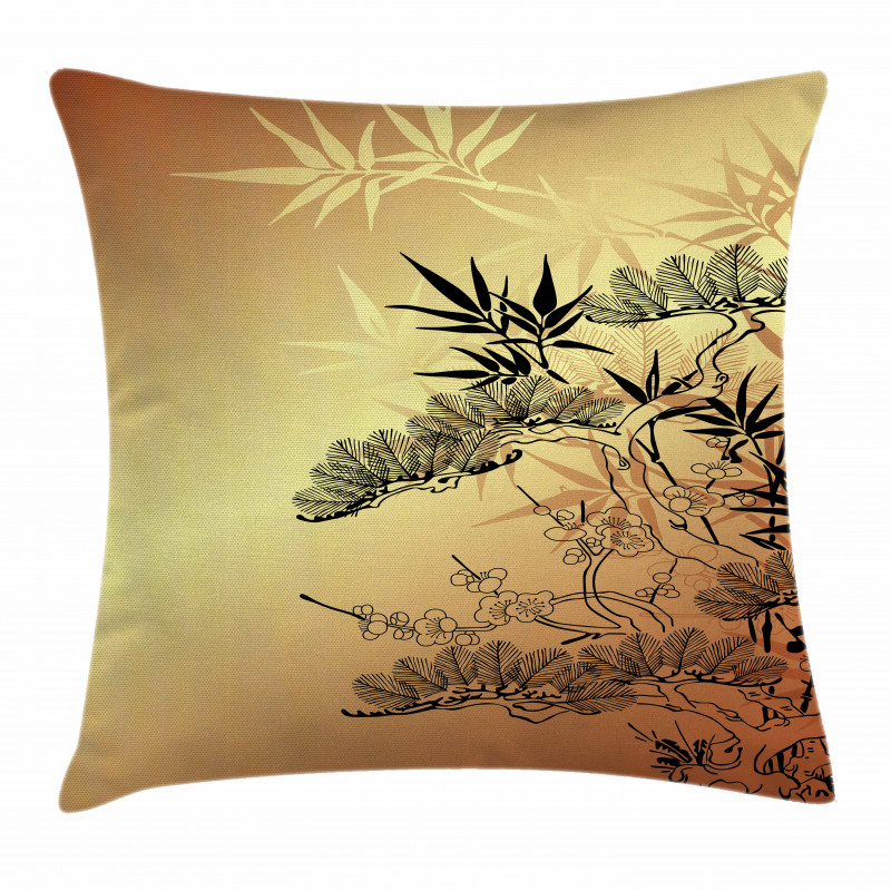 Bamboo Motifs Pillow Cover