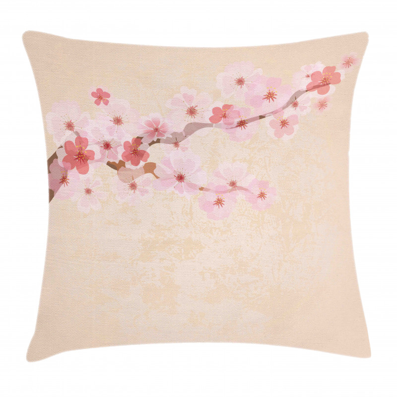 Pink Cherry Blossoms Pillow Cover