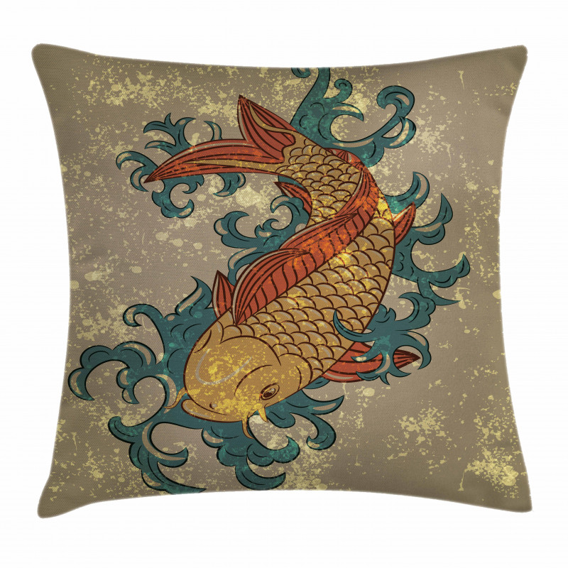 Koi Fish Art Pillow Cover