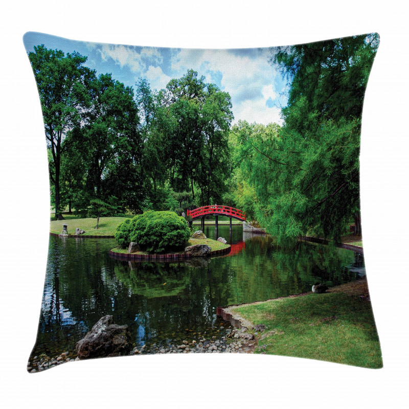 Japanese Garden Lake Pillow Cover