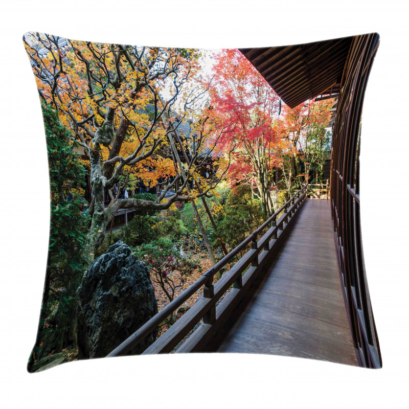 Wooden Balcony View Pillow Cover