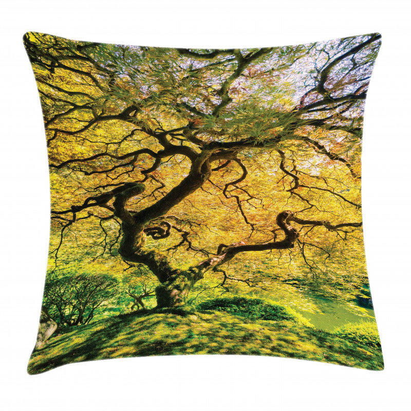 Large Maple with River Pillow Cover