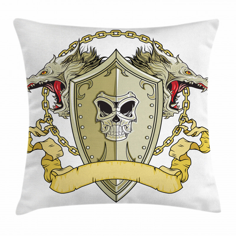 Shield Dragon Medieval Pillow Cover