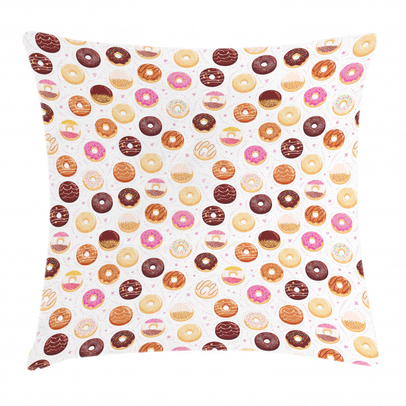 Colorful Yummy Donuts Pillow Cover