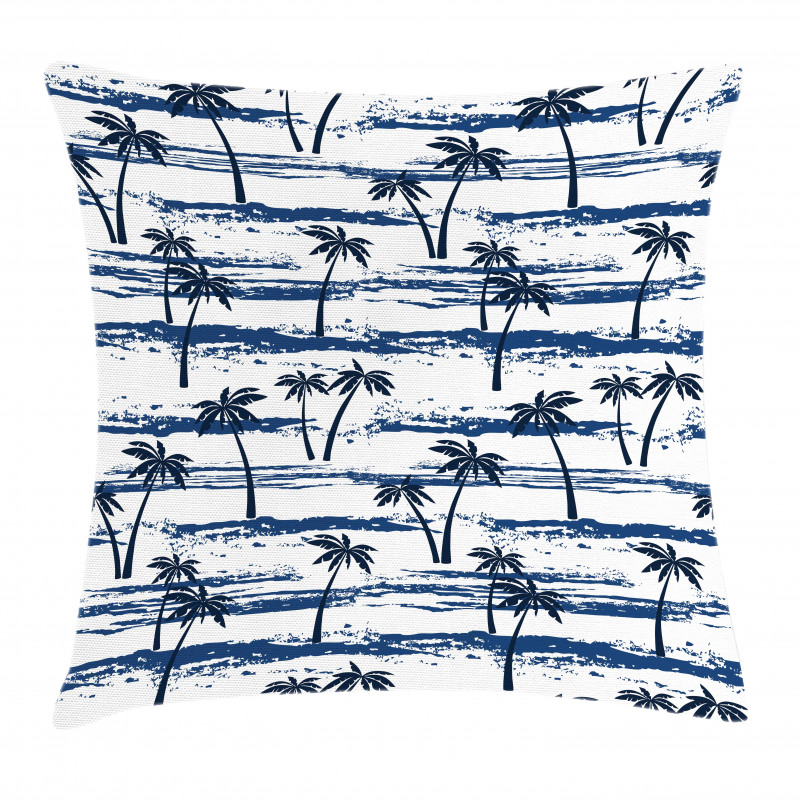 Romantic Sea and Palm Pillow Cover