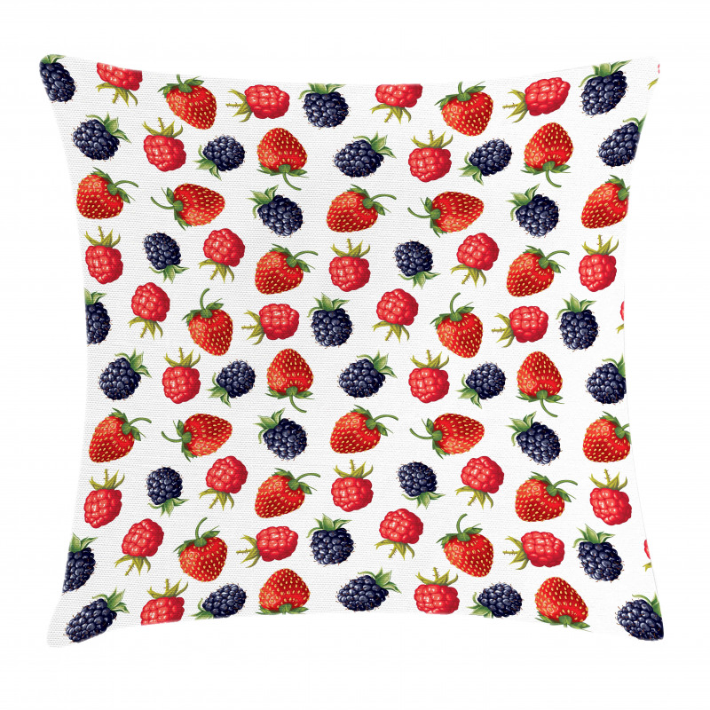 Strawberries Raspberry Pillow Cover