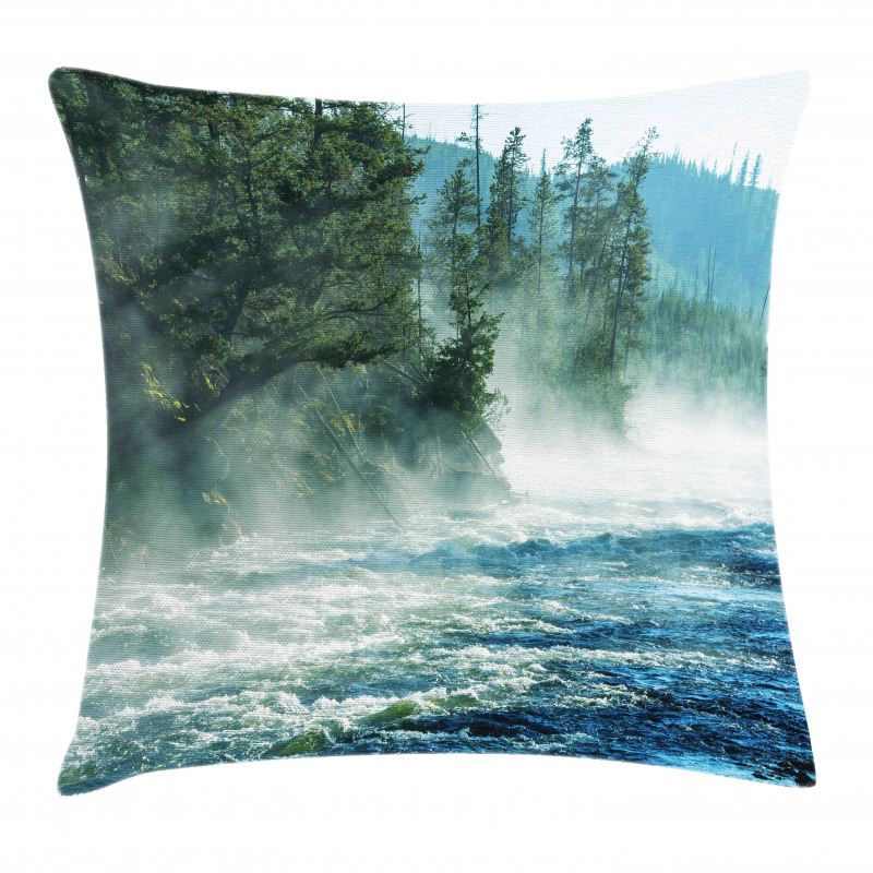 River Trees Nature Pillow Cover
