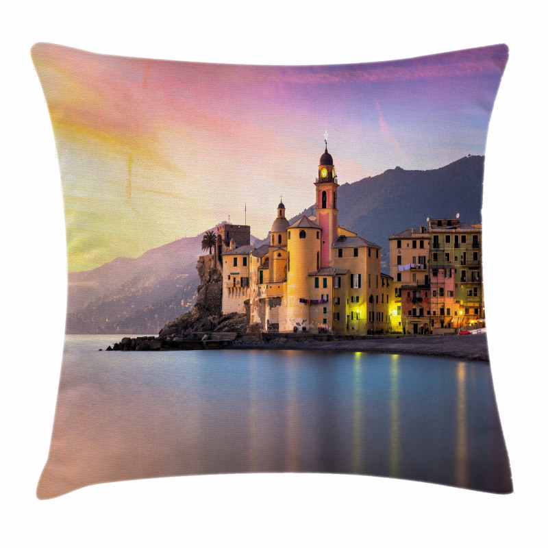 Old Mediterranean Town Pillow Cover