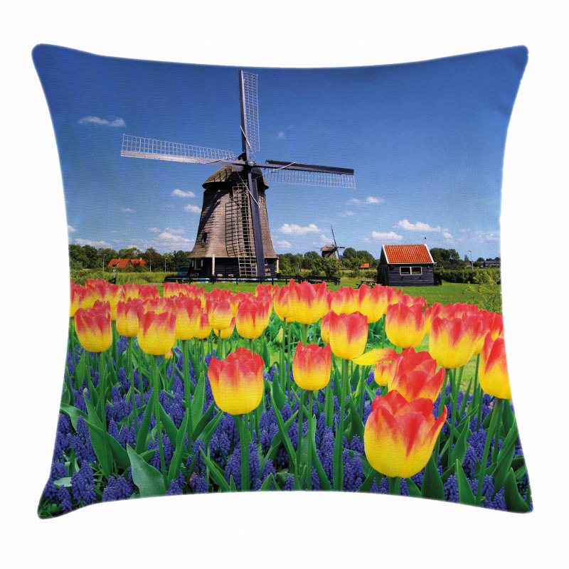 Blooming Tulip Windmill Pillow Cover