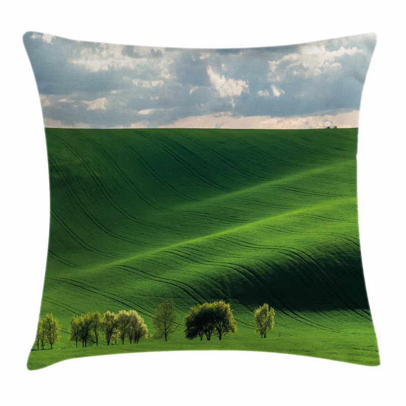 Cloudy Meadow Hills Pillow Cover