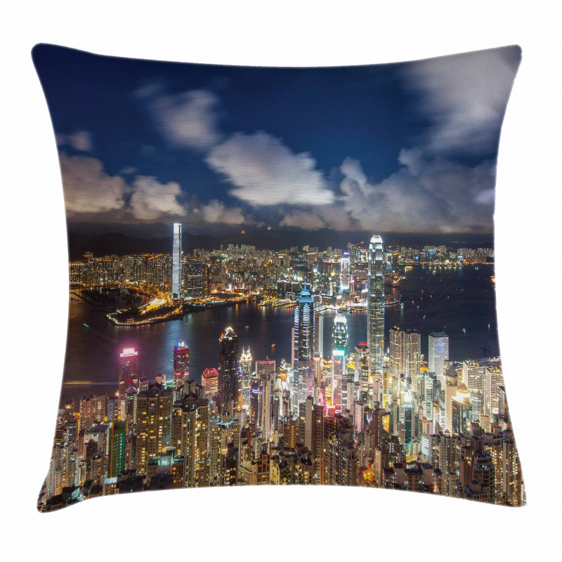 Night View Hong Kong Pillow Cover