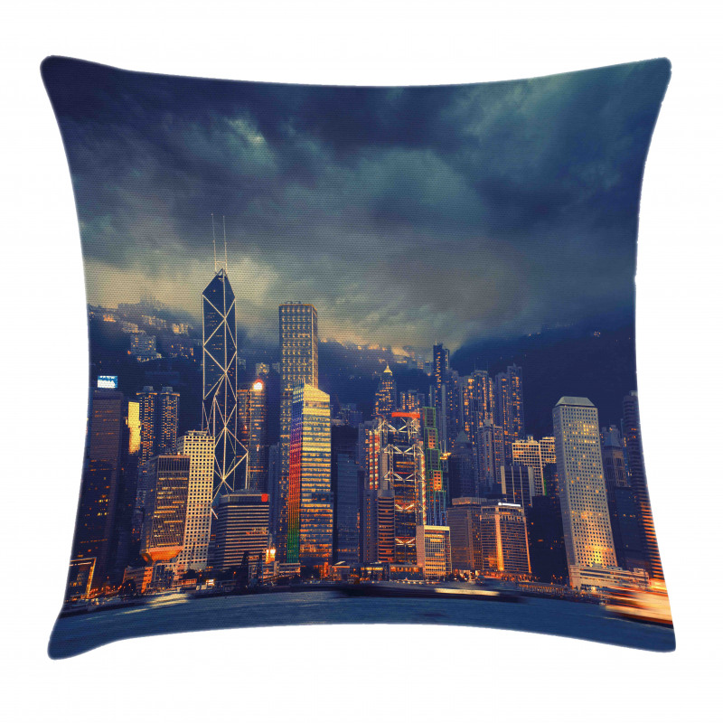 Hong Kong Cityscape Pillow Cover