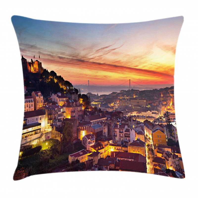 Cityscape of Lisbon Pillow Cover