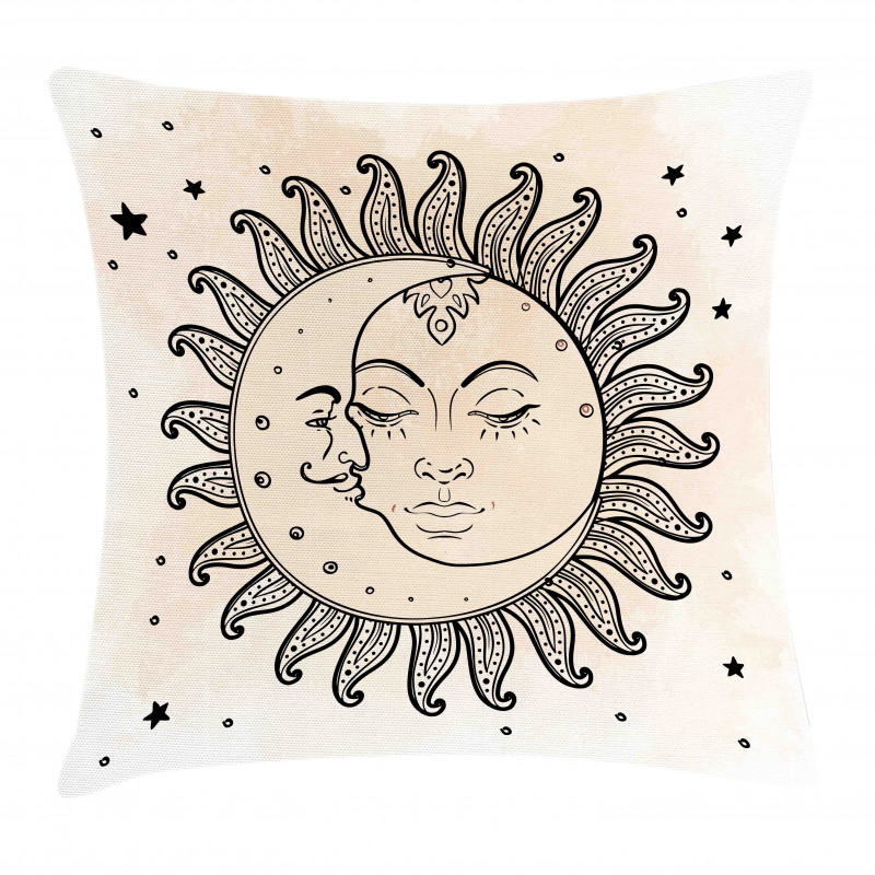 Sun and Moon Mystical Pillow Cover