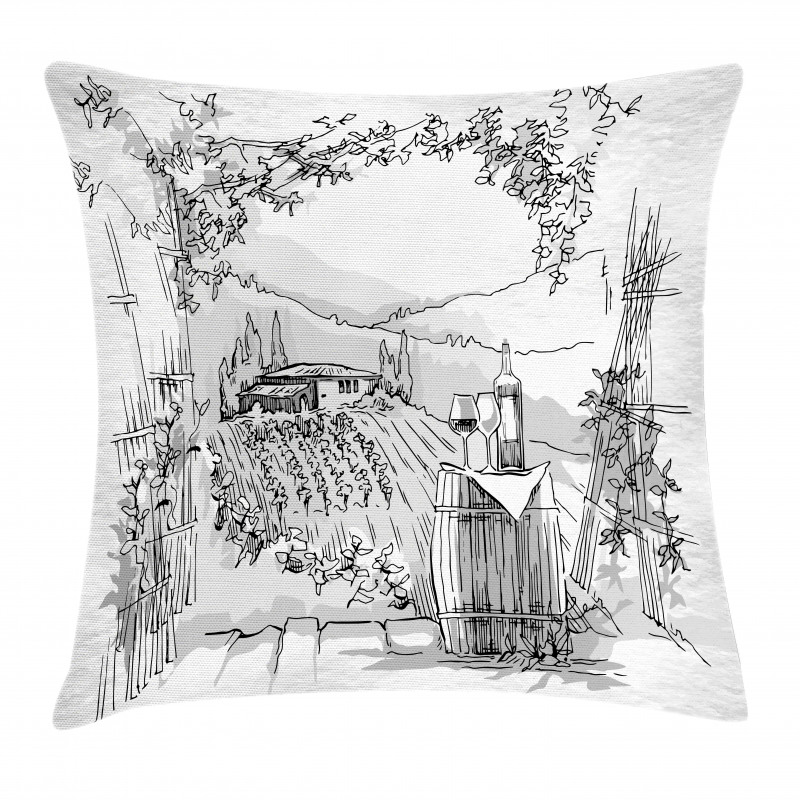 Valley Winery House Art Pillow Cover