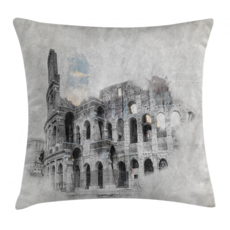 Colosseum Rome Sketch Pillow Cover