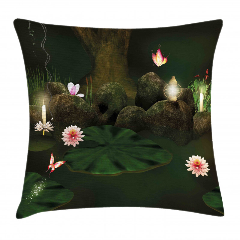 Mystic Forest with Candle Pillow Cover
