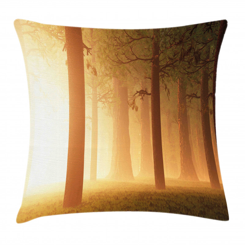 Foggy Hazy Woodland Pillow Cover