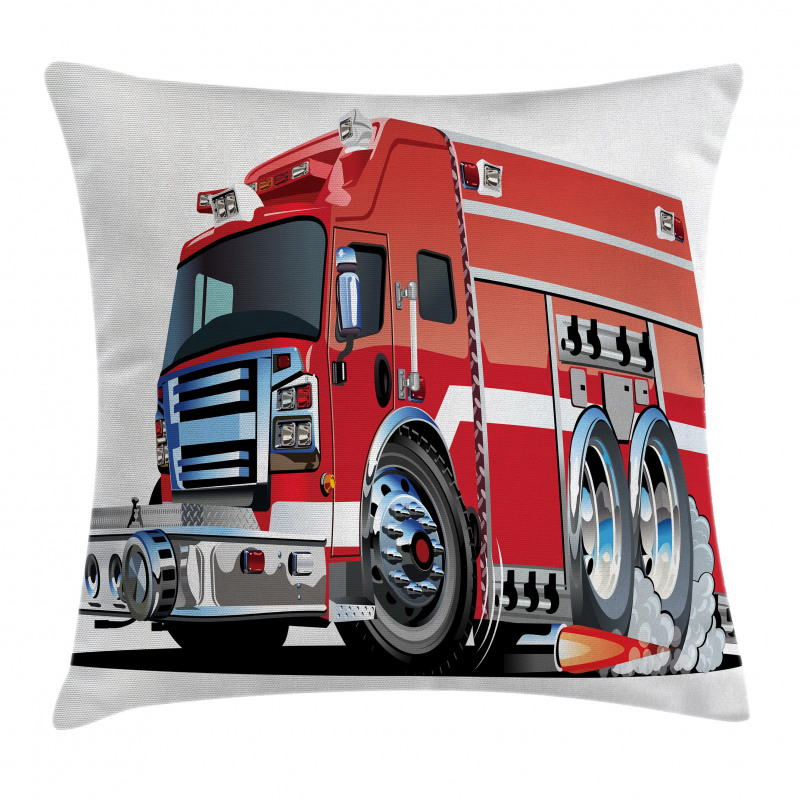 Fire Truck Rescue Team Pillow Cover