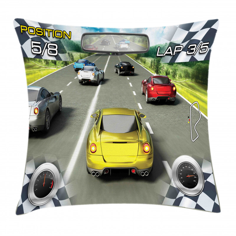 Sports Racing Theme Pillow Cover