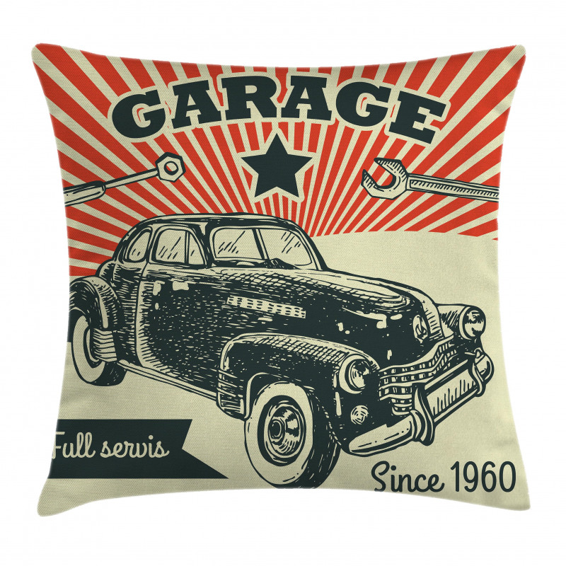 60's Retro Car Pop Art Pillow Cover