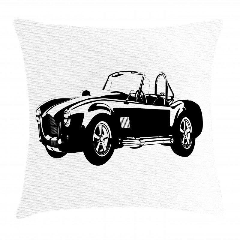Classic Car Silhouette Pillow Cover