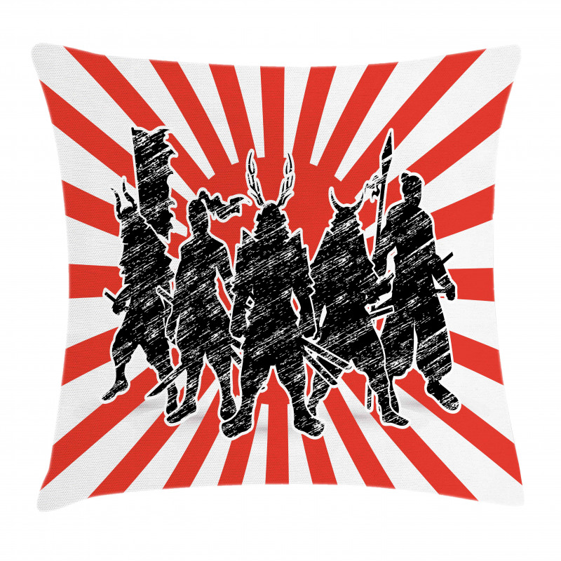 Samurai Ninja Retro Pillow Cover