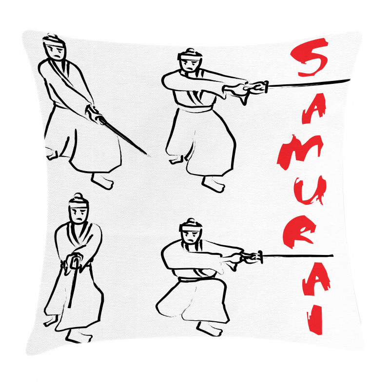 Samurai Katana Asian Pillow Cover