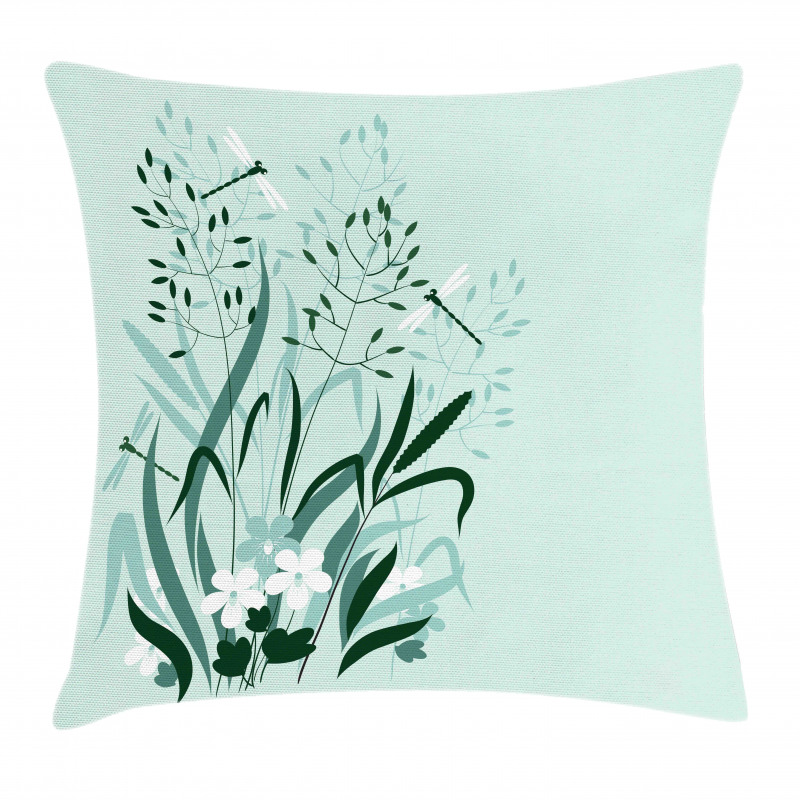 Dragonflies Wild Grass Pillow Cover