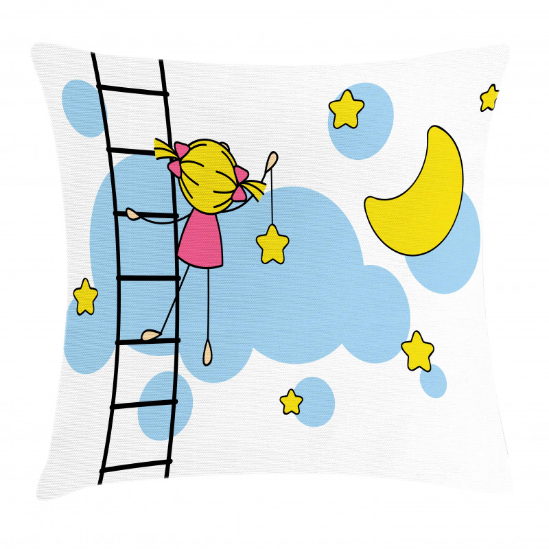 Girl Ladder with Star Pillow Cover