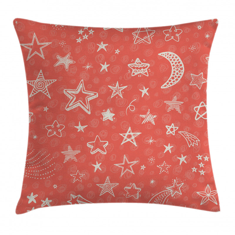 Moon and Stars Space Kid Pillow Cover