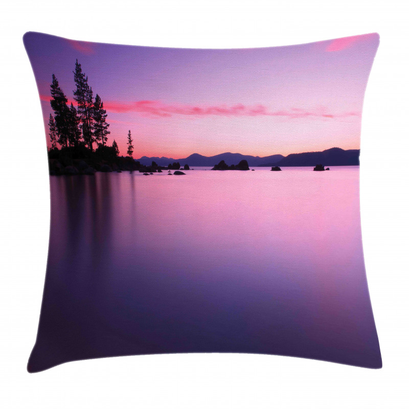 Hazy Calm Lake Tahoe Pillow Cover
