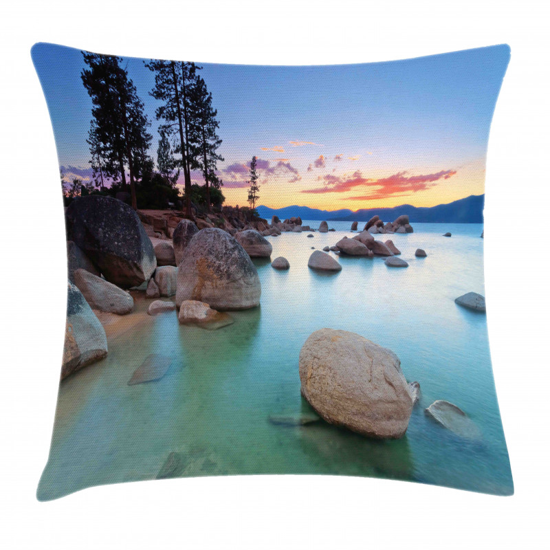 Romantic Lake Sunset Pillow Cover